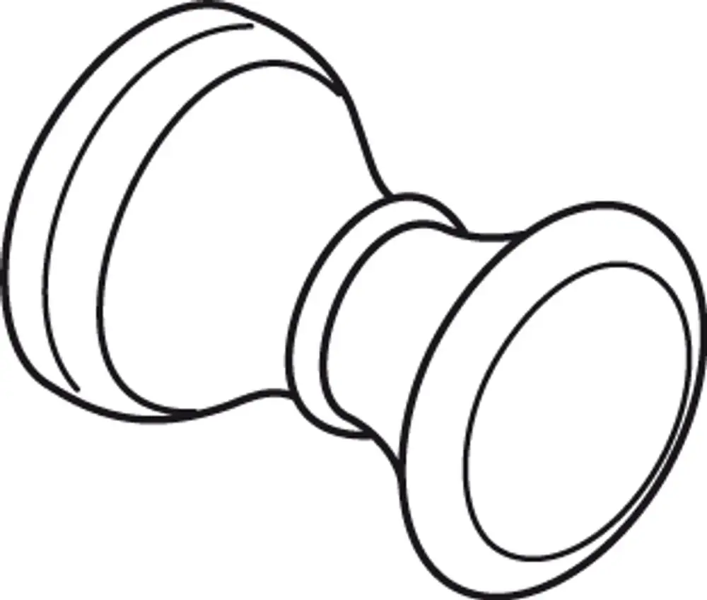 Chromfarbener Zugknopf mit runder Form und schmaler Halsansatz, designorientiert, geeignet für Möbel oder Türen, hergestellt von Ideal Standard.